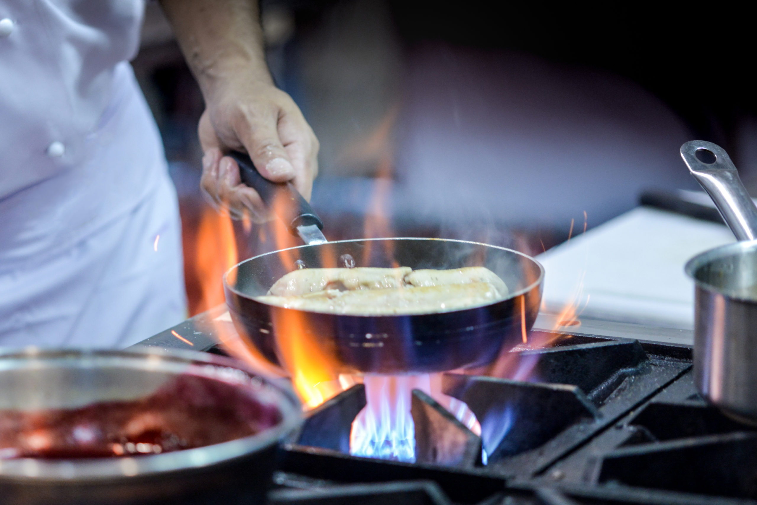 Commercial Stove Cooking